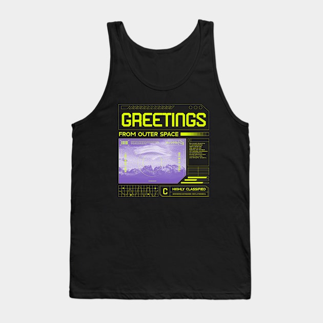 UFO UAP Greetings From Outer Space Close Encounters Tank Top by Tip Top Tee's